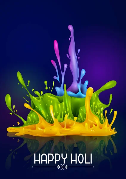 Kleurrijke traditionele Holi splash achtergrond voor festival van kleuren van India — Stockvector