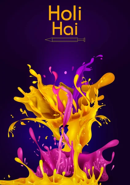 Fondo colorido tradicional del chapoteo de Holi para el festival de colores de la India — Archivo Imágenes Vectoriales