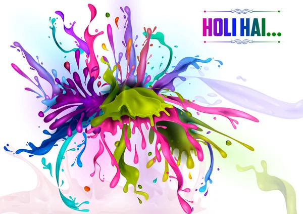 Renkli geleneksel bayram splash arka plan renkleri Hindistan Festivali için — Stok Vektör