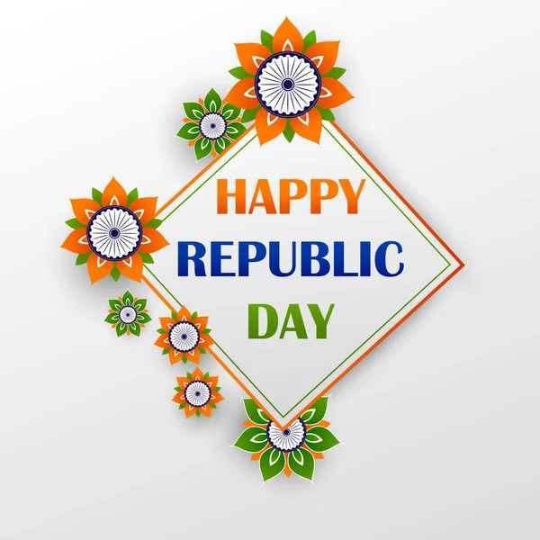 Január 26-án, boldog Köztársaság napja India — Stock Vector