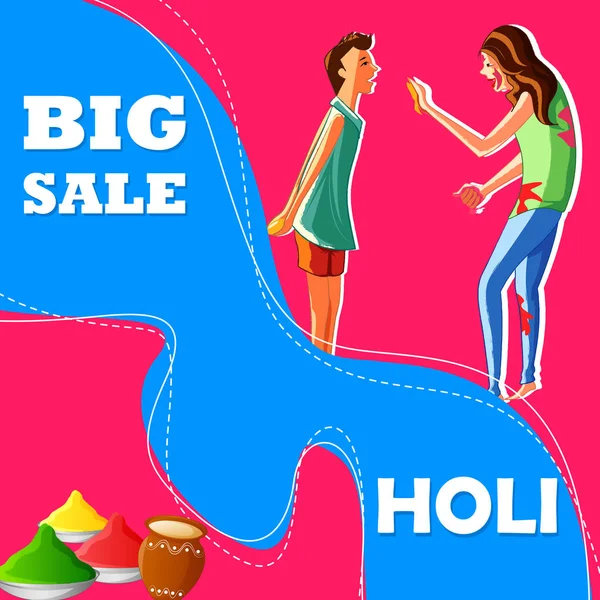 Colorido tradicional Holi Shopping oferta de descuento fondo de publicidad para el festival de colores de la India — Archivo Imágenes Vectoriales