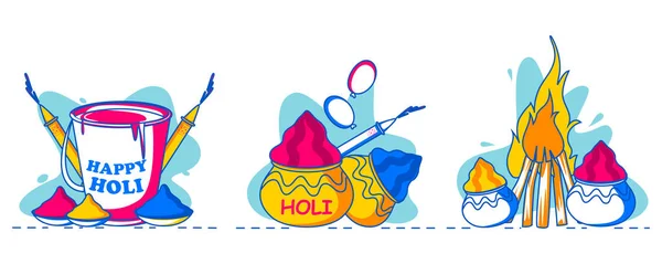Πολύχρωμα παραδοσιακά Holi φόντο για το Φεστιβάλ των χρωμάτων της Ινδίας — Διανυσματικό Αρχείο