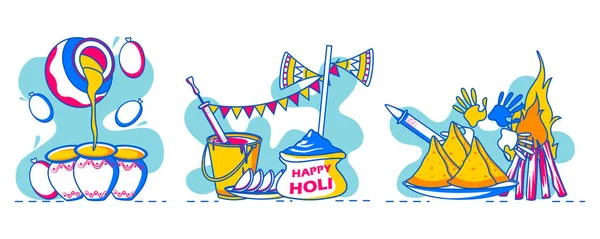 Fond traditionnel Holi coloré pour le festival des couleurs de l'Inde — Image vectorielle
