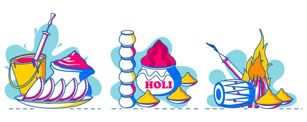 Fond traditionnel Holi coloré pour le festival des couleurs de l'Inde — Image vectorielle