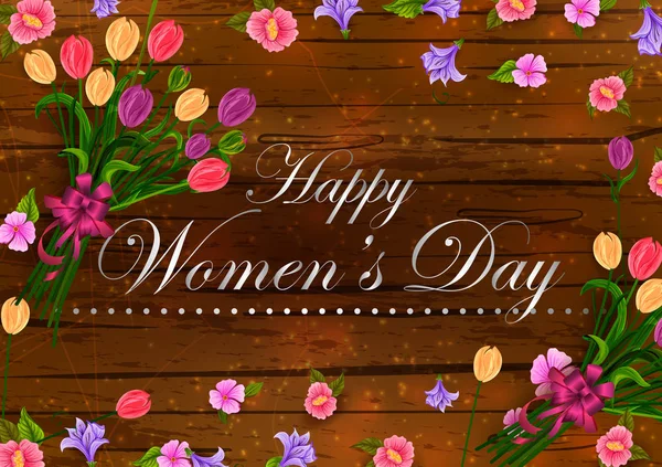Felicitări pentru sărbătorirea Zilei Internaționale a Femeilor Fericite — Vector de stoc