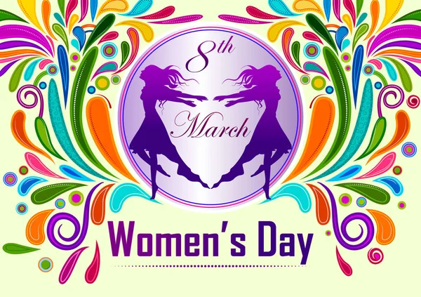 Felicitări pentru sărbătorirea Zilei Internaționale a Femeilor Fericite — Vector de stoc