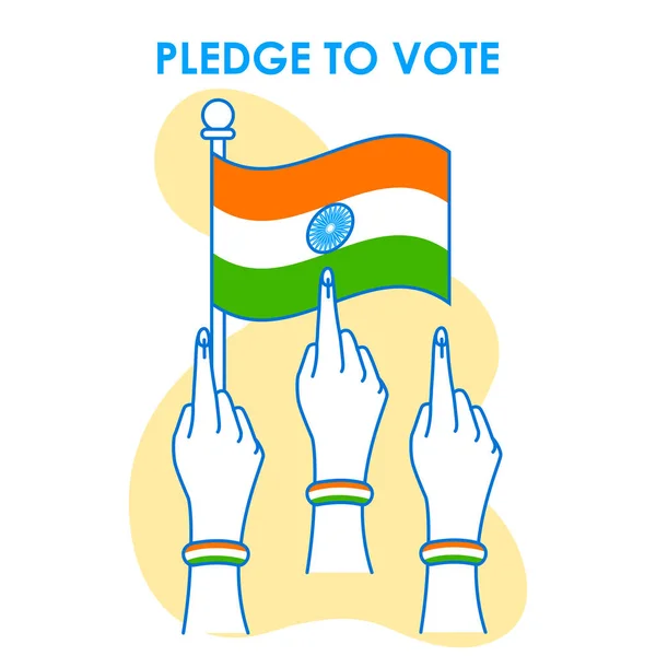 Koncepció a háttérben a szavazás India választási demokrácia kampány banner — Stock Vector