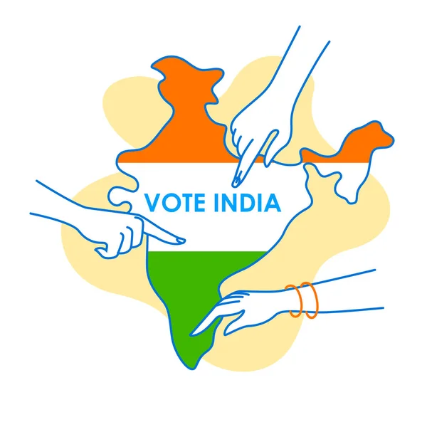 Contexte conceptuel de Vote India pour la bannière de la campagne pour la démocratie électorale — Image vectorielle