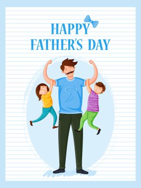 Mutlu Babalar Günü tatil neşeli baba ve çocuk ile arka plan tebrik