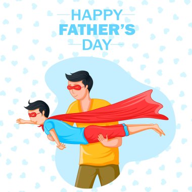 Mutlu Babalar Günü tatil neşeli baba ve çocuk ile arka plan tebrik
