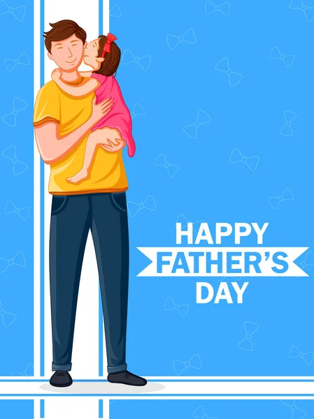 Happy Fathers Day holiday greetings background with playful father and kid — Stock Vector