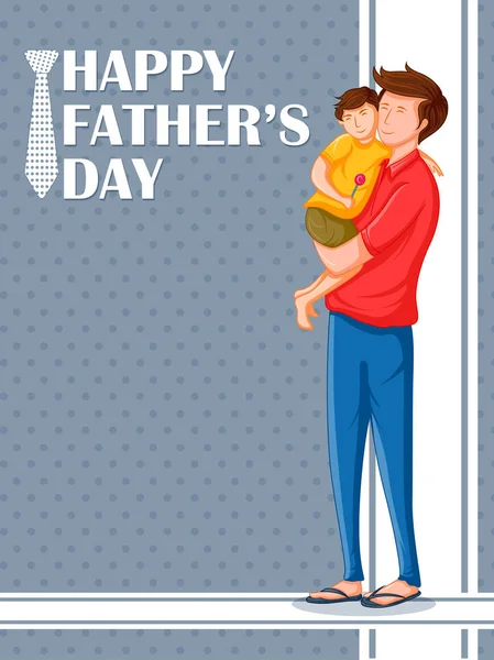 Happy Fathers Day holiday greetings background with playful father and kid