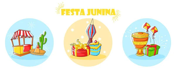 Festa Junina Celebração do Brasil Festival —  Vetores de Stock