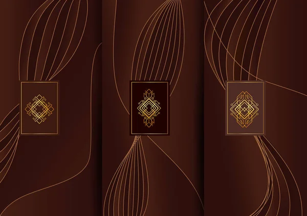 Абстрактный геометрический цветочный декор интерьера золотой фон для карточки меню, дизайн приглашения — стоковый вектор