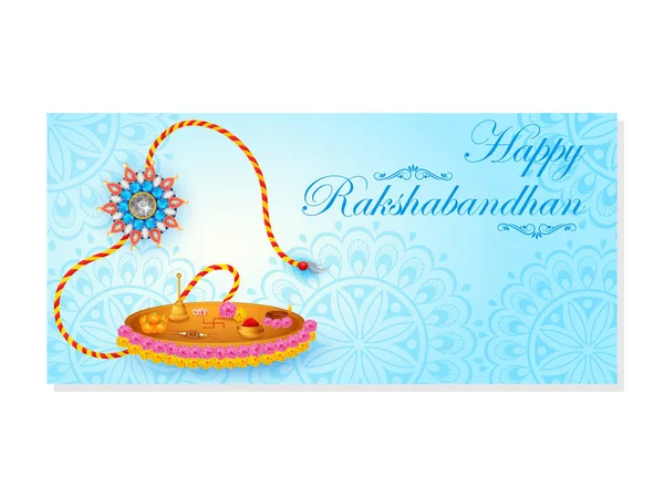 Elegante Rakhi para Hermano y Hermana vinculación en el festival Raksha Bandhan de la India — Vector de stock