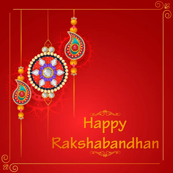 Elegante Rakhi para Hermano y Hermana vinculación en el festival Raksha Bandhan de la India — Vector de stock