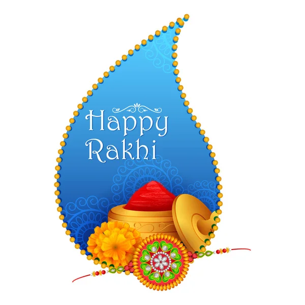 Elegantní Rakhi pro bratra a sestru lepení Raksha Bandhan festivalu z Indie — Stockový vektor