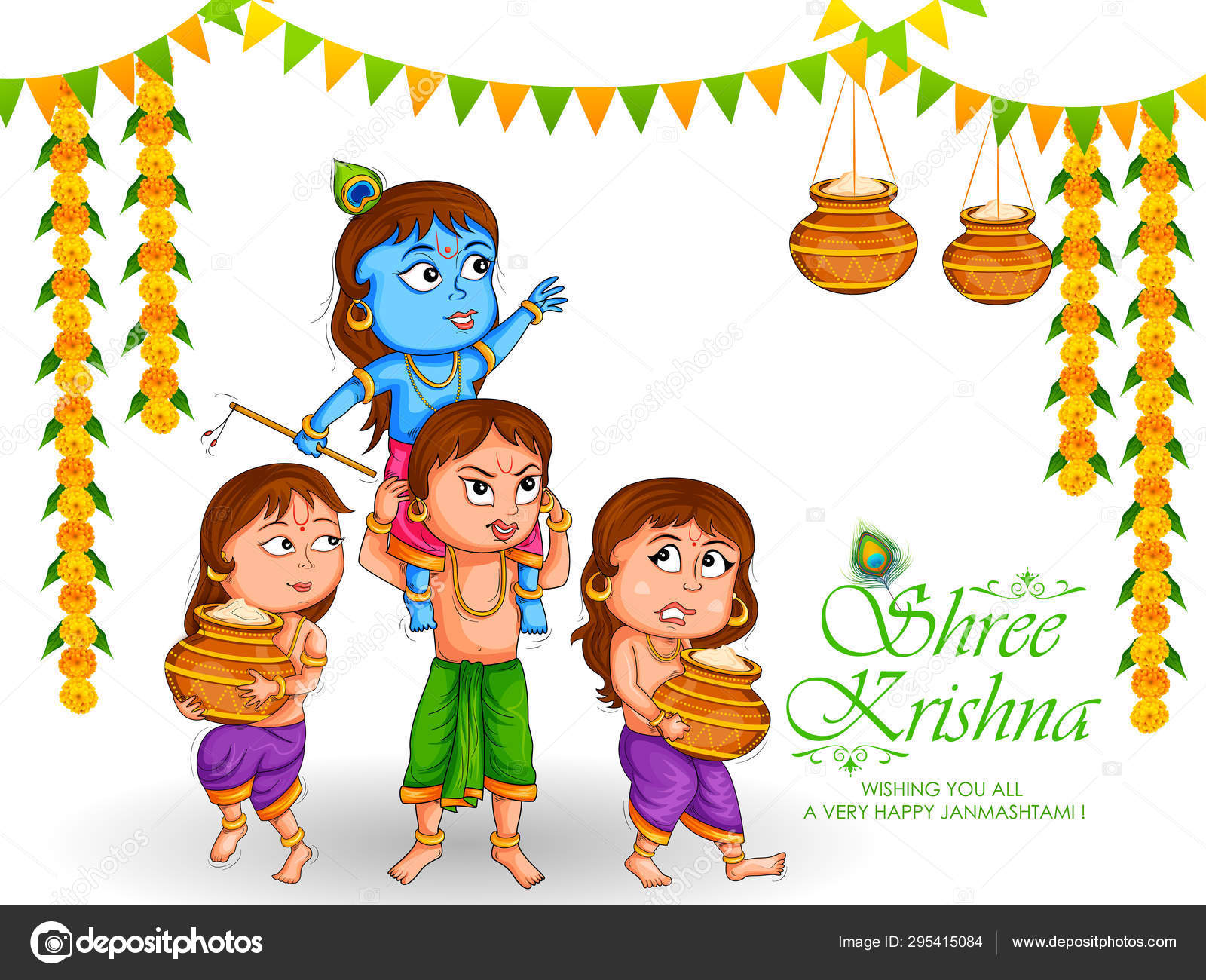 Krishna Janmashtami festival background of India in vector Stock Vector Image by ©stockillustration #295415084 Krishna Janmashtami festival background of India in vector Stock Vector Image by ©stockillustration #295415084