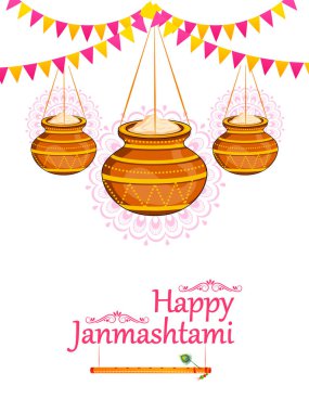 Vektör Hindistan Krishna Janmashtami festival arka plan