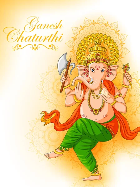 Mutlu Ganesh Chaturthi Hindistan Festivali kutlamaları — Stok Vektör