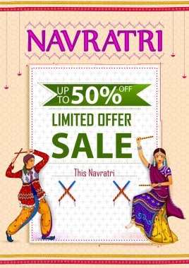 Dussehra veya Navratri için Dandiya Raas'ta Garba dansı yapan lar