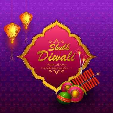 Arka plan tebrik Hindistan'ın mutlu Diwali ışık Festivali