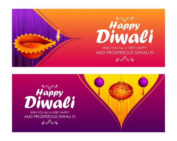 Feliz festival de luz Diwali de la India saludo fondo — Vector de stock