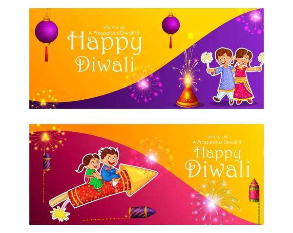 Happy Diwali light festival of India greeting background — Stock Vector