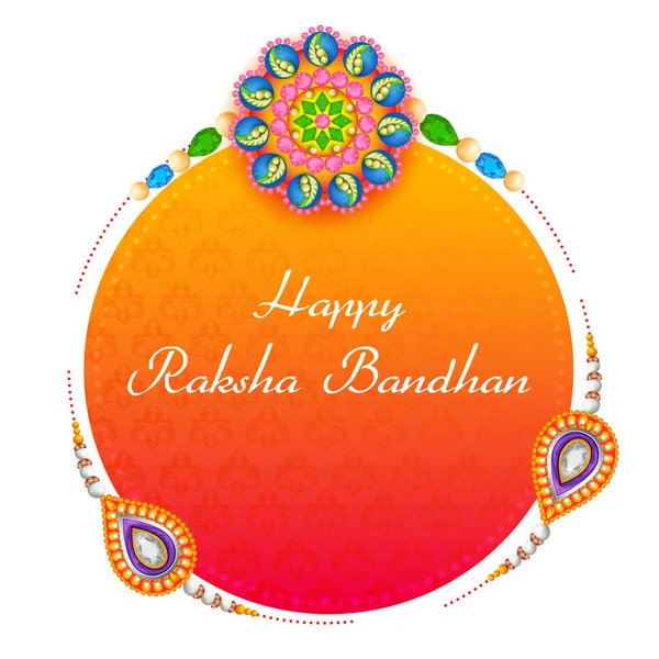 Elegantní Rakhi pro sblížení bratra a sestry na festivalu Raksha Bandhan — Stockový vektor