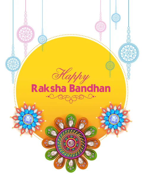 Elegante Rakhi para Hermano y Hermana vinculación en el festival Raksha Bandhan — Vector de stock