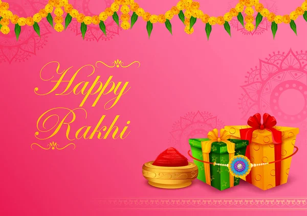 Elegantní Rakhi pro sblížení bratra a sestry na festivalu Raksha Bandhan — Stockový vektor