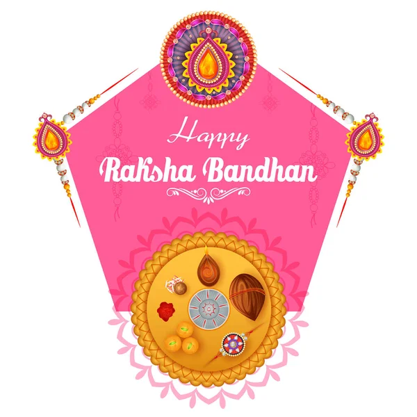 Elegante Rakhi para Hermano y Hermana vinculación en el festival Raksha Bandhan — Vector de stock