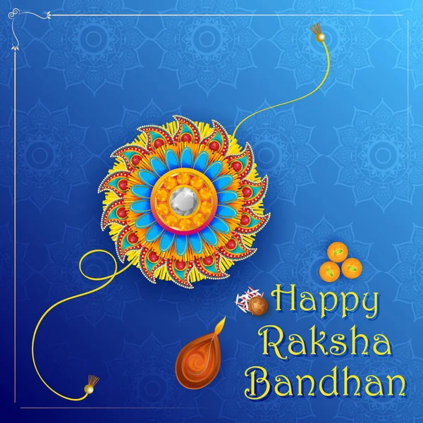 Elegante Rakhi para Hermano y Hermana vinculación en el festival Raksha Bandhan — Vector de stock