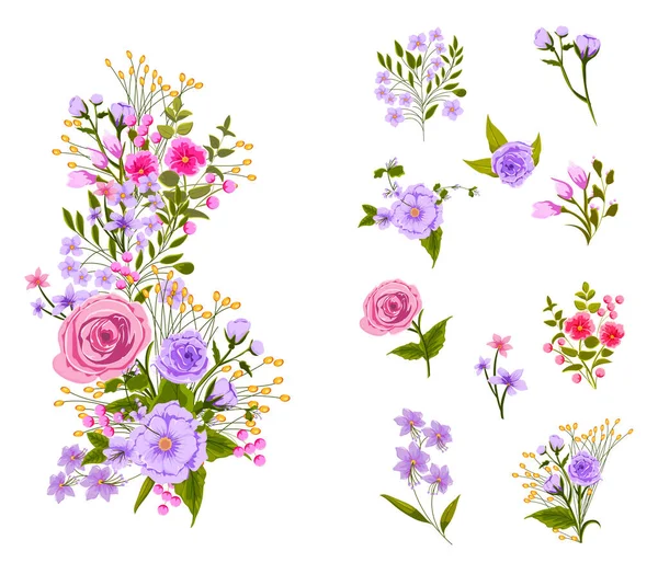 Hermosa flor fresca en la plantilla de fondo de primavera floral para banner, invitación de tarjeta de boda o diseño de tarjeta de felicitación — Vector de stock