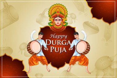 Hindistan 'ın Mutlu Dussehra veya Shubh Navratri festivali için Hint Tanrıçası Durga