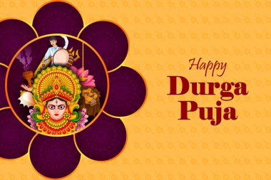 Hindistan 'ın Mutlu Dussehra veya Shubh Navratri festivali için Hint Tanrıçası Durga