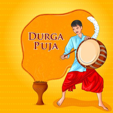 Hindistan 'ın Mutlu Dussehra veya Shubh Navratri festivali için Hint Tanrıçası Durga