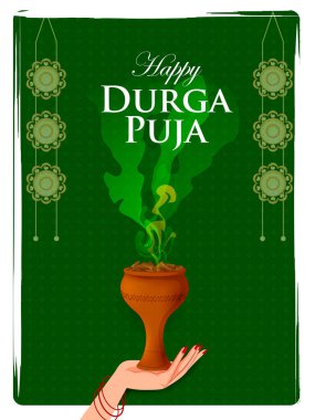 Hindistan 'ın Mutlu Dussehra veya Shubh Navratri festivali için Hint Tanrıçası Durga