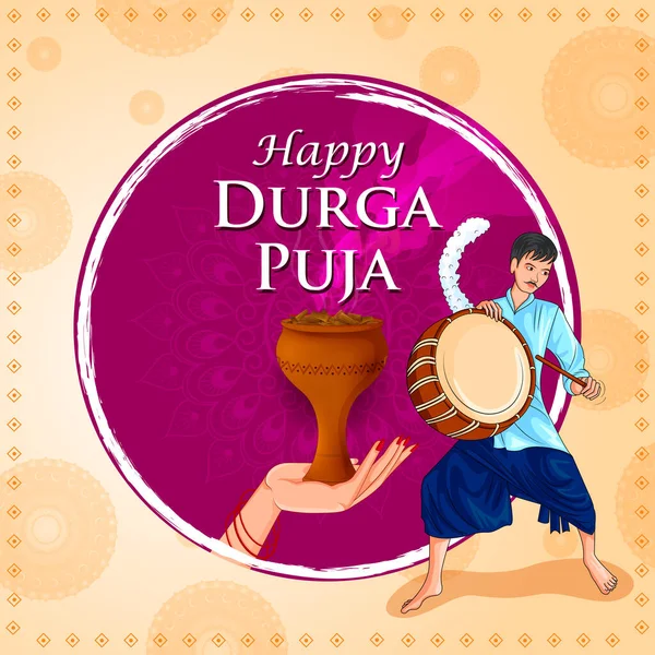 Hindistan 'ın Mutlu Dussehra veya Shubh Navratri festivali için Hint Tanrıçası Durga