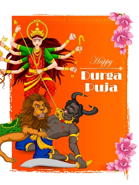 Hindistan 'ın Mutlu Dussehra veya Shubh Navratri festivali için Hint Tanrıçası Durga