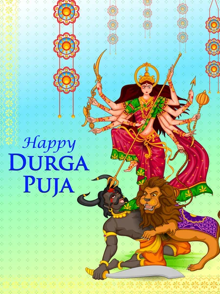 Hindistan 'ın Mutlu Dussehra veya Shubh Navratri festivali için Hint Tanrıçası Durga