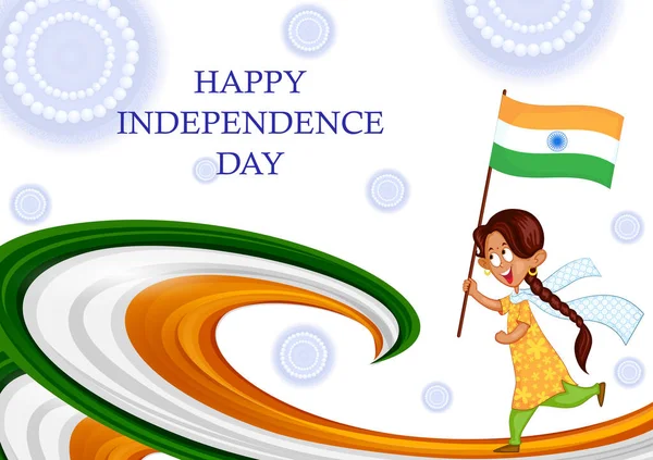 15 de agosto, Feliz Dia da Independência da Índia fundo — Vetor de Stock