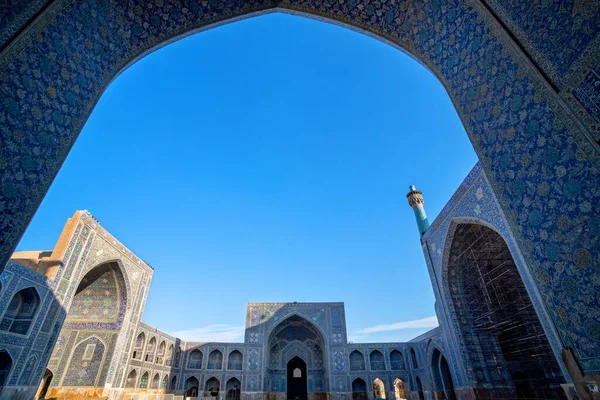 Kleurrijke Sierlijke Binnenplaats Van Versierd Shah Moskee Van Isfahan Iran — Stockfoto