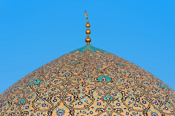Beautiful Ornament Mosque Cupola Isfahan Iran — Stock Photo, Image