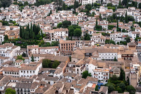 Vista Panorámica Del Barrio Histórico Del Albaicín Granada España — Foto de Stock