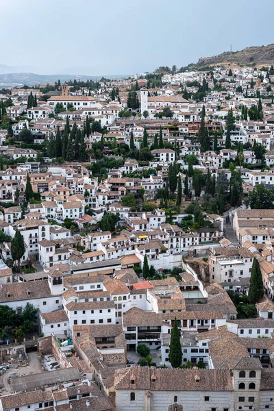 Vista Panorámica Del Barrio Histórico Del Albaicín Granada España — Foto de Stock