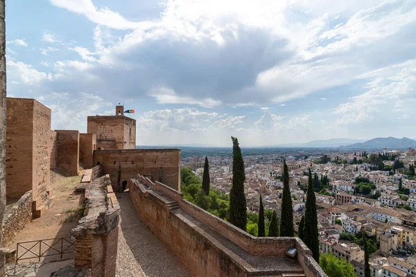 Vista Panorámica Del Barrio Del Albaicín Alhambra Granada España — Foto de Stock