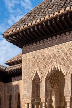 Alhambra, Granada, İspanya 'daki Aslanlar Sarayı' ndaki Fas kemerleri.