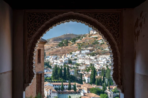 Arco Alhambra Paisaje Urbano Granada Fondo — Foto de Stock