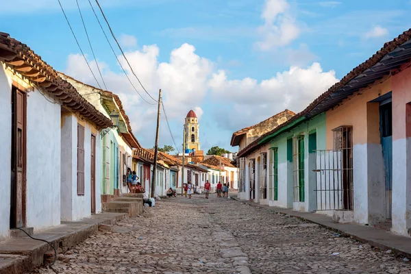 Agosto 2019 Arquitetura Colonial Longo Das Ruas Paralelepípedos Trinidad Trinidad — Fotografia de Stock